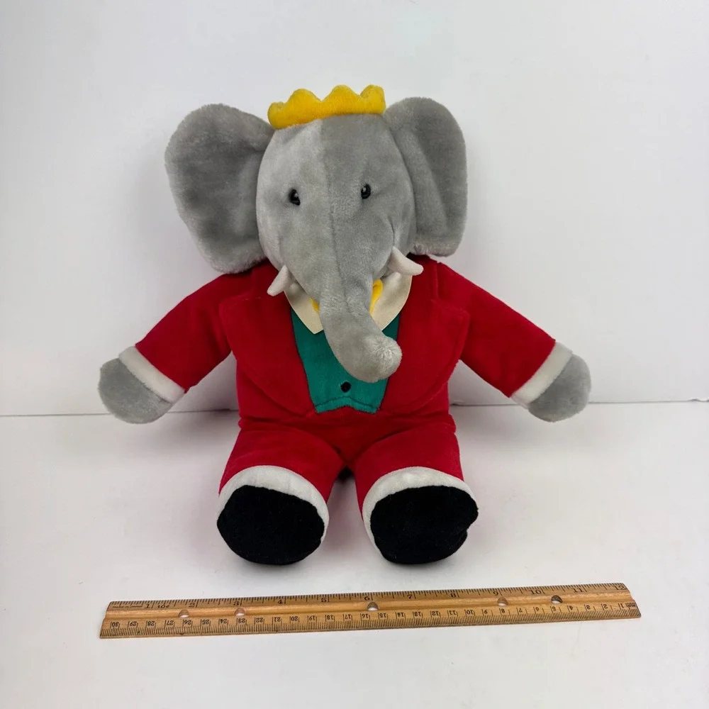 Vtg 1988 King Babar elephant Gund brand plush stuffed animal classic character